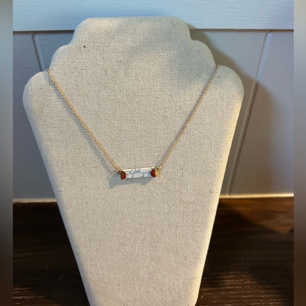 NWT White Bar Necklace